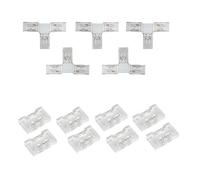 2Pin 8mm FCOB LED Strip Light Connecteurs 2Pin 8mm Gapless, Connecteurs d'angle de forme T Connecto pour lumières à bande LED unicolore