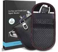 2PK Sac Faraday pour Porte-Clés, 3.5"X5.0" Faraday, Protection Cage Voiture RFID Signal, Pochette Antivol Anti-Hacking Case Blocker