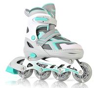 2PM SPORTS Torinx Rollers en ligne réglables pour garçons, amusants et débutants pour enfants, adolescents, filles, hommes et femmes (gris vert, taille XL (EU 40-42,5))