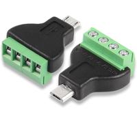 2Psc Connecteur De Bornier À Vis Usb Mini Vers 4 Broches, Connecteur D'Adaptateur Usb Mini Mâle Diy Carte De Dérivation Usb Pour Alimentation Transfert De Données De Charge Par Câble (Micro)[X3440]
