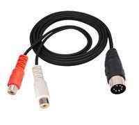 2RCA to DIN 7 Pin Extension Cable,MIDI Din 7 Pin Male to 2 RCA Female Audio Adapter,Compatible with Bang & Olufsen B&O,Naim,Stereo System (1M/3ft)