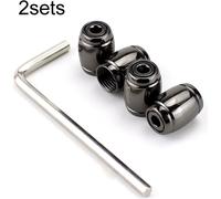 2set / 8pcs Automobile Valve Core Cap Tire Antideflation Valve Decoration (Titanium Black)