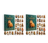 2set Calendrier de l'Avent Capybara 2025, Compta de Noël de 24 Jours, Ornement Calendrier de l'Avent, Surprise Capybara pour Enfants et Adultes, Cadeaux Festifs de Noël
