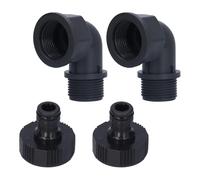 2set Connecteur de coude de tuyau de jardin, Adaptateur de tuyau d'admission de coude directionnel en plastique avec connecteur de mamelon pour le jardin extérieur (G3/4 Directional Elbow Female and
