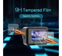 2Set Film en verre trempé double écran + protecteur d'objectif pour Go-pro 8 Black Camera BT7167