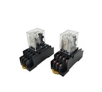 2Set HH54PL 24VDC 4PDT 14Pin Green LED Indicator DIN Power Electromagnetic Relay With PYF14A Socket