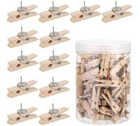 2sets/100pcs Mini Wooden Clips, Made of Natural Wood with Nails, Suitable for Home, and Teaching Use