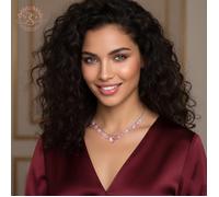 2SPLENDID® Collier Femme Cristal Autrichien baigné dans l'OR Blanc avec Belle boite cadeau - Cadeau pour Maman, Noël, Nouvel An