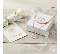 2SPLENDID® Élégant Collier Double Rang avec Cristal Autrichien Baigné dans l'Or Rose. Cadeau parfait. Bel écrin cadeau inclus