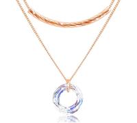 2SPLENDID® Magnifique Collier avec Cristal Autrichien Baigné dans l'Or. Cadeau parfait pour les fêtes. Bel écrin cadeau inclus
