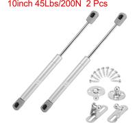 2stk.universel amortisseur à gaz ressort à gaz 45lbs/200N ressort de compression Lift-O-Mat charnière lève-porte amortisseur soutient ressorts à gaz 10inch argent