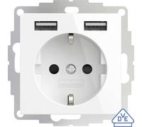 2USB 106202 2U-449339 Prise 2 USB inCharge Pro, Blanc Brillant, 71x71x45 mm