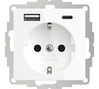 2USB 2U-449528 Prise à contact de protection avec sortie de charge USB, sécurité enfants, norme V