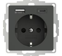 2USB 2U-449542 Prise à contact de protection avec sortie de charge USB, sécurité enfants, norme V