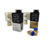 2V025-06 G1/8 2V025-08 G1/4 normalement fermé NC Air eau huile électrovanne bobine Led 2 ports 2 voies AC110V 220V 380V 12V 24V DC 1 pièces(G-220V-ADD PC8,2v025-08)