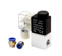 2V025-08 Normally Closed 12V 24V 220V 1/4" 2 Way 2 Position Air Solenoid Valve Pneumatic Control Valve NWPNLXEA(DC12V,With 8mm fittings)