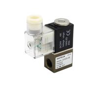 2V025-08 Vanne de commande pneumatique normalement fermée 12 V 24 V 220 V 1/4" BSPT 2 voies 2 positions électrovanne d'air (avec raccords 8 mm - 02,2V025-06 NC DC12V)
