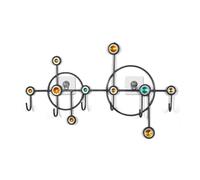 2WFYJNITP Chapeau Porte-Manteau Mural créatif avec 6 Crochets décoratifs for clés et vêtements, for entrée, Chambre, Porche Organisateur(Noir)