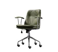 2WFYJNITP Fauteuils de Direction Chaise de Bureau Moderne en Cuir PU, Confortable, avec roulettes et Bras, Chaise conférence Ergonomique Soutien Lombaire(Green)