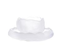 2WFYJNITP L'Utilisation Quotidienne Tasse de dégustation thé chinois avec sauce, petite tasse à Kung Fu en verre dépoli, 50 ml pour Cocktail(Frosted White)