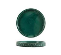 2WFYJNITP Plateaux pour Plantes Palette de Plantes en Relief rétro Luxe et légère, for Jardinage Domestique, Soucoupe bac d'égouttage pour jardinières(Green,Petit)