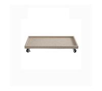 2WFYJNITP Plateaux pour Plantes Palette rectangulaire for Plantes d'intérieur et d'extérieur avec roulettes Grand bac d'égouttement en résine synthétique pour jardinières(Beige,Petit)