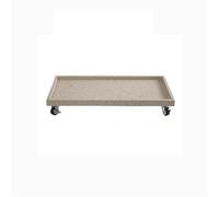 2WFYJNITP Plateaux pour Plantes Soucoupe rectangulaire Mobile à roulettes, Palette for Plantes d'intérieur et d'extérieur en résine synthétique pour jardinières(Beige,Petit)