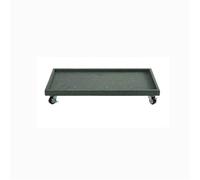 2WFYJNITP Plateaux pour Plantes Soucoupe rectangulaire Mobile à roulettes, Palette for Plantes d'intérieur et d'extérieur en résine synthétique pour jardinières(Green,Petit)