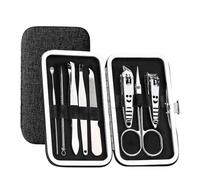 2WFYJNITP Professionnel Kit de 8 pièces Ergonomique précis et Polyvalent for Une Utilisation à Domicile et en Salon Essentiels de Soins des Ongles Manucure Tendance pour Pied Ongle Épais(Noir)