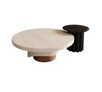 2WFYJNITP Salon Table Basse Ronde créative en Bois Massif à thé Minimaliste Moderne, Design de Luxe léger for Le Salon Centre-Table(Noir)