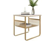 2WFYJNITP Salon Table d'appoint à 2 étages avec étagère de Rangement, Table, canapé, Basse, présentoir for Chambre, Salon et Bureau Centre-Table