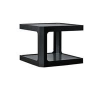 2WFYJNITP Salon Table d'appoint en Bois Massif, Petite Table Ronde idéale for Un Salon, Une Chambre, Magasin de thé au Lait ou café Centre-Table(Noir)