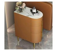 2WFYJNITP Salon Table d'appoint étroite avec tiroir, Table en Bois Massif, de Chevet Fine à 3 Niveaux, Petite canapé for Petit Espace, for Salon, Chambre Coucher Centre-Table(Orange)