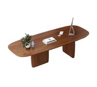2WFYJNITP Table d'écriture Bureau d'ordinateur Ovale Minimaliste en Bois Massif, Table de conférence et à Manger for la Maison Le Bureau Bureau d'ordinateur(S)