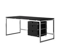2WFYJNITP Table d'écriture Bureau Moderne à Domicile avec Cadre en Acier Inoxydable, Style Industriel classeur Suspendu Bureau d'ordinateur(L)
