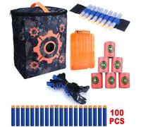 2windeal® Sac de rangement pistolets +clips de recharge, fléchettes, bracelet cible PR Nerf N-Strike Elite/Mega/Rival