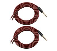 2X 1/4 TS Vers Haut-Parleur Fil Nu, Câble Audio Vers 6.35mm Adaptateur Mono Mâle de Remplacement Haut-Parleur OFC HiFi TS Plaqué Ou à Extrémité