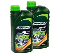 2x 1 Litre FANFARO L'Huile De Moteur Vsx 5W-40 Api Sn Huile Audi BMW VW