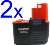 2x 14.40V 3000mAh Replacement for Bosch 2 607 335 160, 2 607 335 210, 2 607 335 246, 2 607 335 252, 2610995883, PSR 14.4 VES-2 Tool Battery
