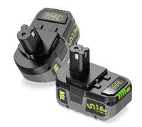 2X 18V 3Ah Batterie de Remplacement pour Ryobi Batterie ONEPLUS RB18L50 RB18L40 RB18L25 RB18L20 RB18L15 RB1840X RB1825C P108 P107 P105 P104 P103 P102 P122