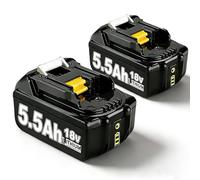 2X 18V 5.5h Batteries de Rechange pour BL1860B BL1850B BL1840 BL1845 BL1850 BL1830 BL1835 BL1845 BL1890 BL1415 BL1430 BL1440 BL1835 194205-3 LXT-400 avec Batterie LED Outil LED