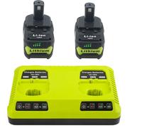 2X 18V 8.0Ah/8000mAh Batteries au Lithium pour Ryobi P108 RB18L40 P108 RB18L25 P108 RB18L15 RB18L13 P107 P122 P104 P105 P102 P102 P108 2003