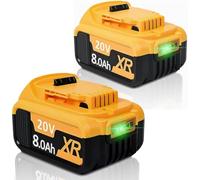 2X 18V 8.0Ah Li-ION dewalt Haute capacité en Remplacement de la Batterie pour Dewalt 18V DCB200 DCB184 DCB182 DCB101 DCB107 DCB112 DCB105 DCB115 DCB203