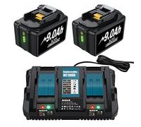 2X 18V 9,0Ah Batterie et Chargeur 14,4V-18V 6A DC18RD Chargeur Batterie de Remplacement pour Makita BL1860 BL1860B BL1850B BL1850 BL1840B BL1830B LXT-400