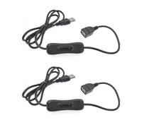 2x 1m Câble USB Avec Interrupteur Marche/Arrêt, Extension Pour Enregistreur Conduite, Lampe LED, Ventilateur, Bande Lumineuse