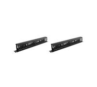 2X 1U Network Cable Management Horizontal Mount 19 Inch Server Rack ,24 Slot Metal Finger Duct Wire Organizer with Cover