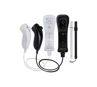 2x 2 en 1 Manette Wiimote Motion Plus intégré et Nunchunk QUMOX Compatible pour Nintendo Wii et Wii U Noire ET blanche G