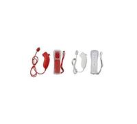 Manette Qumox 2x 2 en 1 Manette Wiimote Motion Plus intégré et Nunchunk compatible pour Nintendo Wii et Wii U -QUMOX (Rouge & blanche)