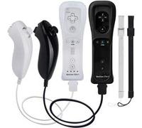 2x 2 en 1 Manette Wiimote Motion Plus intégré et Nunchunk QUMOX Compatible pour Nintendo Wii et Wii U Noire ET blanche G