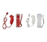 Manette Qumox 2x 2 en 1 Manette Wiimote Motion Plus intégré et Nunchunk compatible pour Nintendo Wii et Wii U -QUMOX (Rouge & blanche)